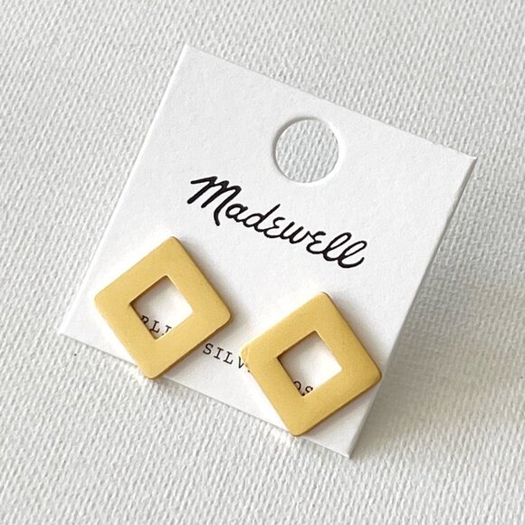 Madewell Gold Square Studs Earrings - Picture 3 of 5